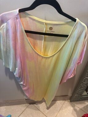 Lily Lotus Pastel Tie-Dye Scoop Neck Dolman Top